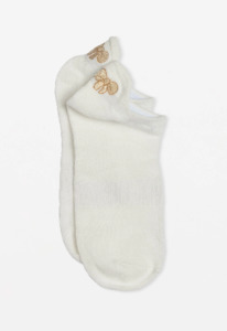 Socks: Ankle sock with gold bow