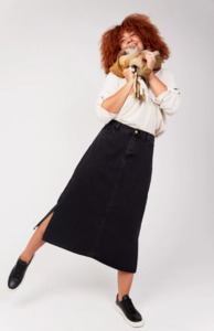 Dalton denim skirt slate