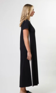 Leah dress black stripe