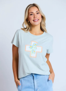 Fashion: Classic tee duckegg postcard cross