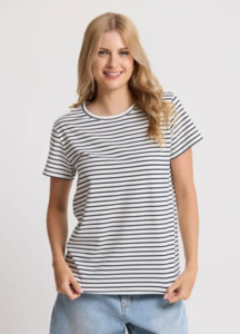 Tops: classic tee navy and white stripe