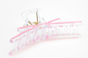 Pink cross claw clip