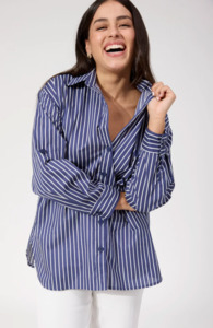 Fairbanks stripe shirt - navy