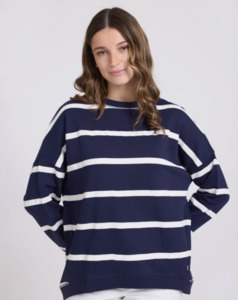 Tops: Newport sweat navy stripe