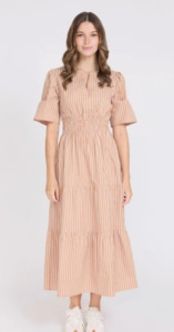 Vittoria dress mocha stripe