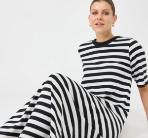 Studio stripe tshirt dress ebony