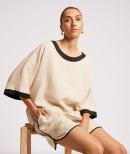 Maris relaxed splice top one size - tusk/black