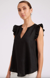 Tops: Studio frill tank black