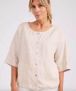 Tops: Studio button top/jacket - tusk