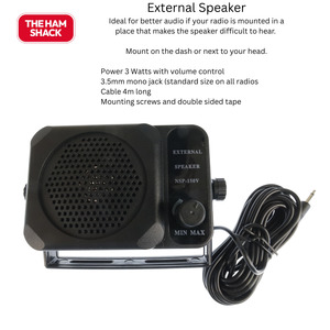 Speaker ideal for remote mounted radio or in a noisy vehicle