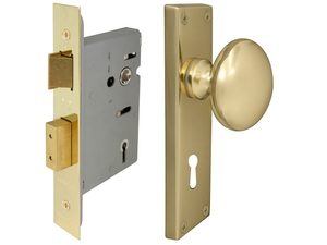 Door Handles: Windsor Victorian Knob On Rectangle Plate With 5 Lever Lock