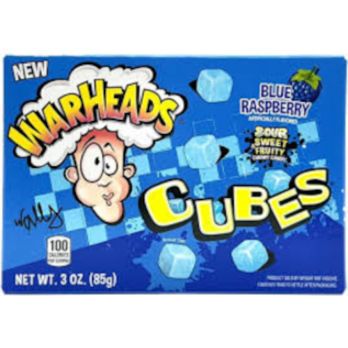 Theatre Box: WarHeads Blue Raspberry Cubes Theater Box