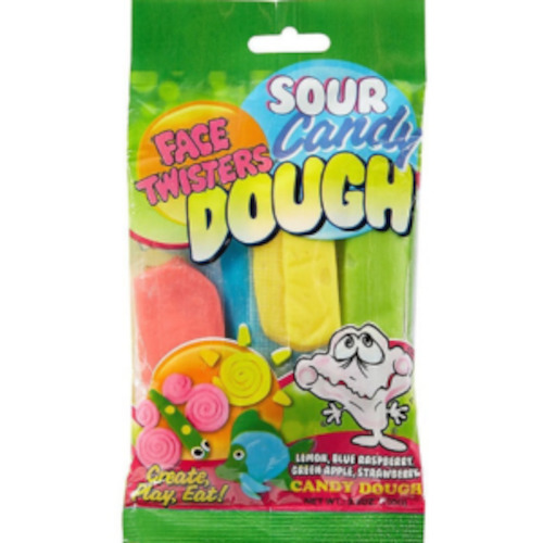 Sour: Face Twisers Novelty  Sour CANDY DOUGH 3.5oz (100g)