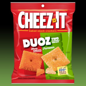 Snacks Crackers: Cheez-It Sharp Cheddar & Parmesan Duo