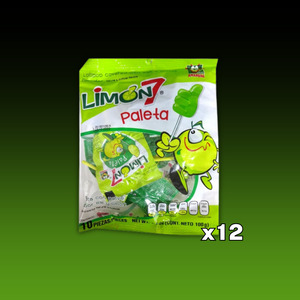 Confectionery: Limon 7 Paleta (Lollipop covered with Lemon & Salt) 10pc x 12ct