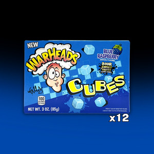 WarHeads Blue Raspberry Cubes Theater Box 12ct BBD DEC 2025