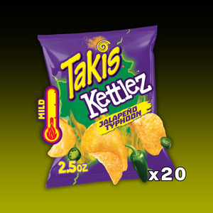 DATED - Nov 2025 TAKIS Kettlez Chips Jalapeno Typhoon 2.5oz 20ct