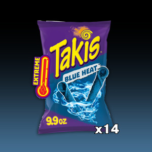 Snacks Crackers: DATED - JAN 2026 Takis BLUE HEAT 9.9oz 14ct