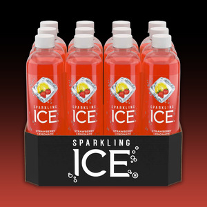 Bottle Drinks: DATED - Mar 2026 Sparkling ICE - Lemonade Strawberry Flavoured Sparkling WAter 17oz (500ml) 12ct