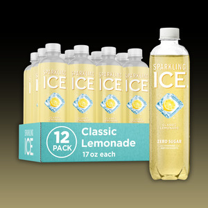 Bottle Drinks: DATED - March 2025 - Sparkling ICE - Classic Lemonade Flavoured Sparkling Water 17oz (500ml) 12ct