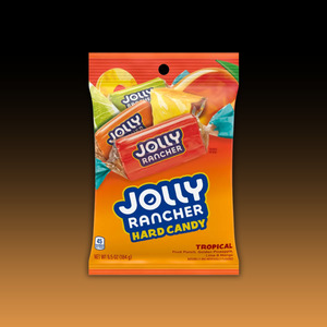 Confectionery: DATED - June 2026 Jolly Rancher Tropical Hard 6.5oz Candy Peg Bag 12ct