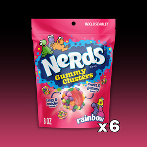 Confectionery: DATED - June 2026 Nerds Gummy Clusters STAND UP Pouch 6ct
