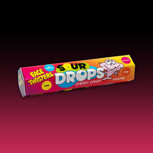 Face Twisters SOUR DROPS Chewy Candy 100g