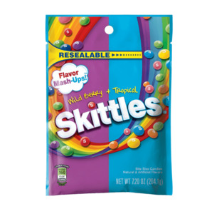 Skittles Mash Up Wild Berry and Tropical Peg Bag 7.2oz / 204g