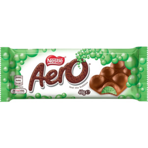 Chocolate: Nestle Aero Peppermint Chocolate Bar 40g