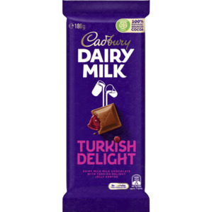 Chocolate: Cadbury Dairy Milk Turkish Delight Chocolate Block 180g