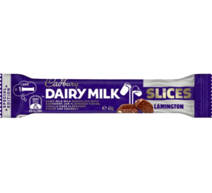 Cadbury Dairy Milk Lamington Slices Chocolate Bar 45g, Dated