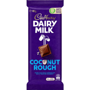 Chocolate: Cadbury Dairy Milk Coconut Rough Chocolate Block 180g