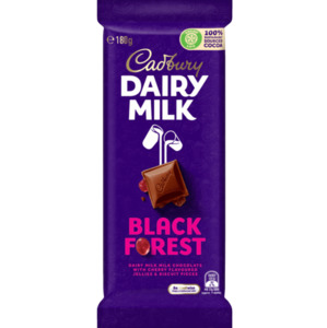Chocolate: Cadbury Dairy Milk Black Forest Chocolate Block 180g