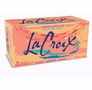 Drinks: La Croix Sparkling Water Pamplemousse 355ml 8pk