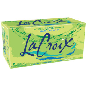 Drinks: La Croix Sparkling Water Lime 355ml 8pk