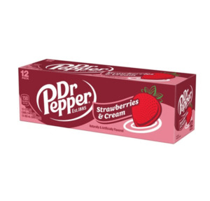 Drinks: Dr Pepper Strawberry & Cream Soda Can 355ml 12pk