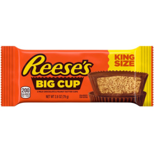 American Chocolate: Reese's Milk Chocolate Big Cup King Size Peanut Butter Cups 79g