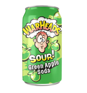 American Drinks: Warheads Green Apple Sour Soda 355ml