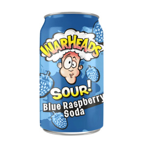 Warheads Blue Raspberry Sour Soda 355ml