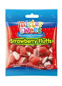 South Africa: Mister Sweet Strawberry Fluffs 125g