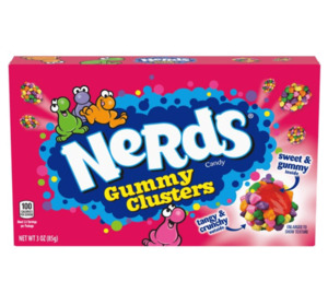 Wonka: Wonka Nerds Gummy Clusters Theatre Box 3 oz / 85g