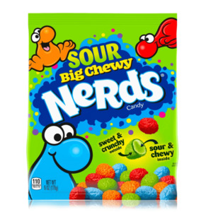 Wonka Nerds Sour Big Chewy Peg Bag 6oz / 170g