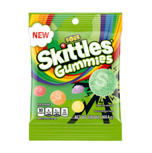 Skittles: Skittles Gummies Sour Peg Bag 5.8oz / 164g