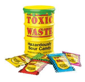 Toxic Waste Hazardously Sour Candy Drum 48g, Dated