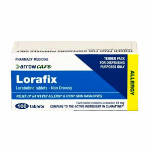 Lorafix Loratadine 10mg tablets 100 pack