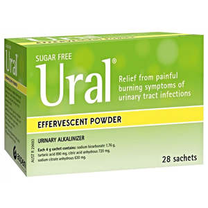 Ural effervescent powder 28 sachets - Urinary Alkalinizer