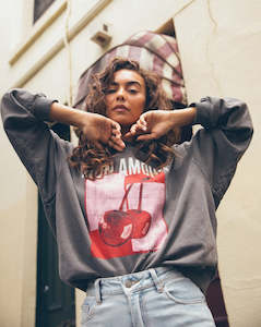 All About Eve Mon Amour Slouch Crew