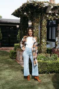 Coats: Zafina Felix Coat - Orange Plaid