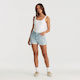 Riders Mid Slouch Short - Blue Mirror