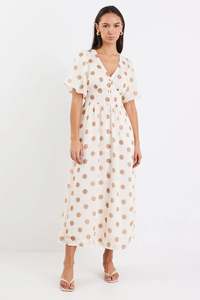 Midi Dresses: Stories Be Told Lisbon Polka Dot Dress